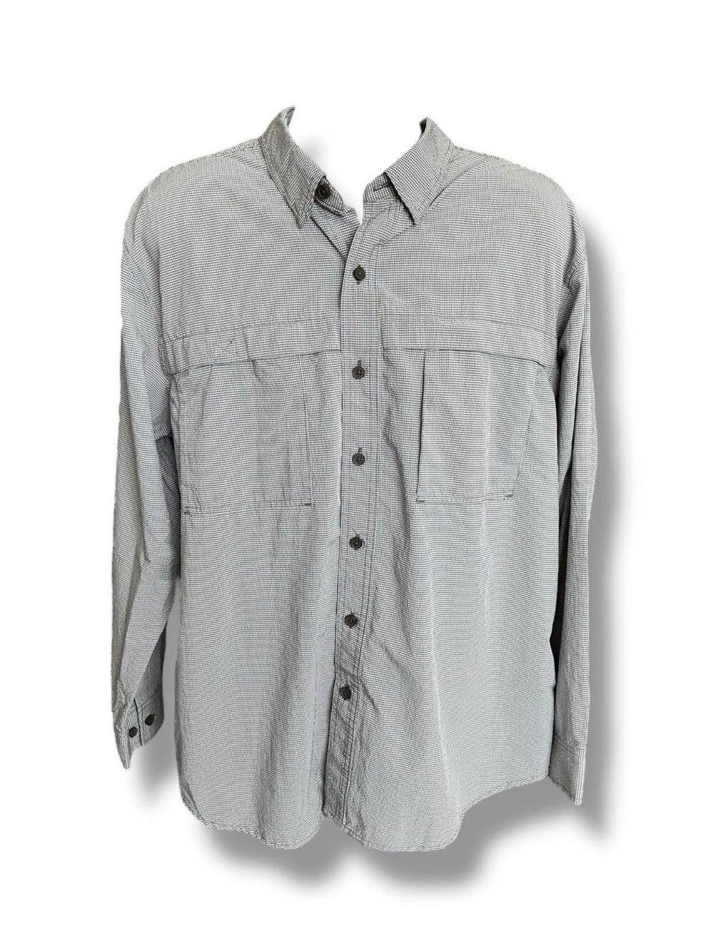 Ridgecut Toughwear Long Sleeve Fishing Shirt Taupe White Check Seersucker XXL
